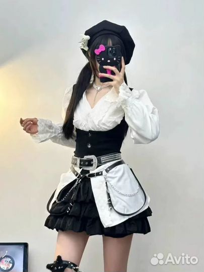 Платье рубашка + корсет y2k