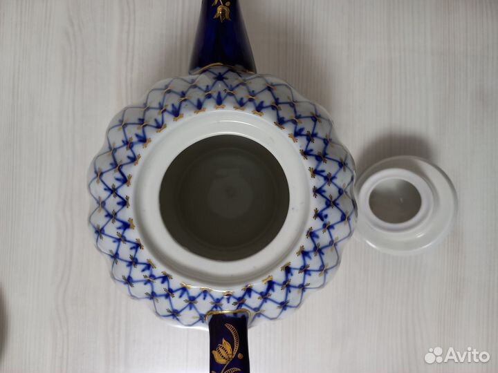 Чайный сервиз Кобальтовая сетка предметы и блюдца