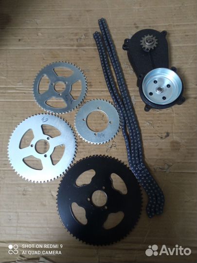 Комплект для переделок редуктор, звезда, цепь