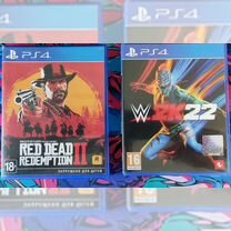 Диски Red Dead Redemption 2 ps4 и WWE 2K22 ps4