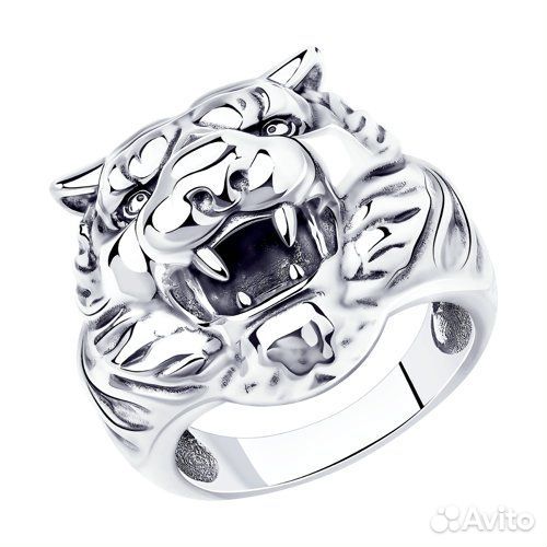 Мужское кольцо из серебра «Тигр»