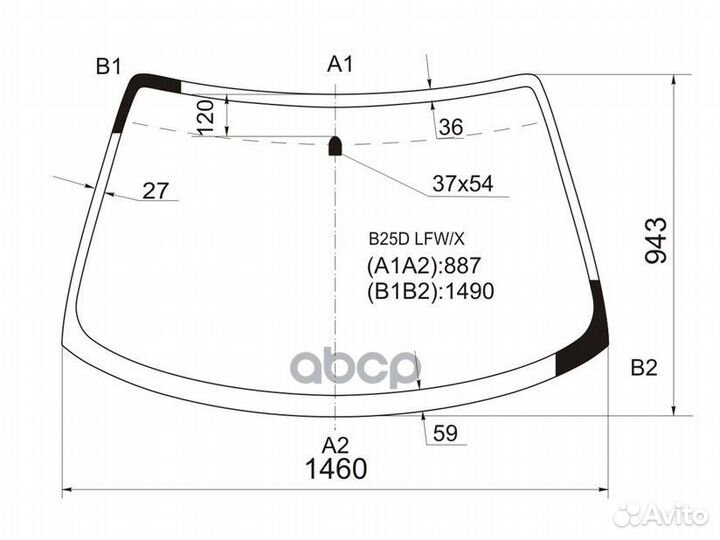 Стекло лобовое mazda familia/323 98-04 4/5D B25