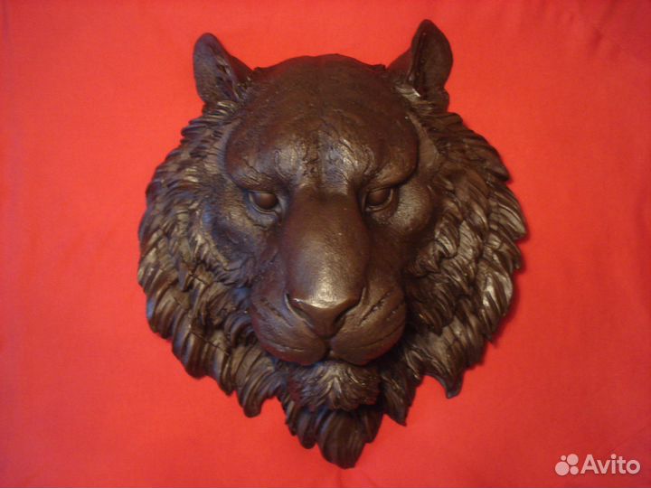 Барельеф Тигр Голова Тигра Большая Германия Бронза