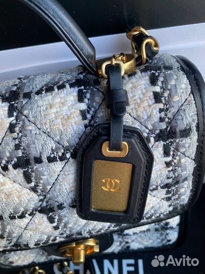 Сумка chanel flap bag твидовая оригинал