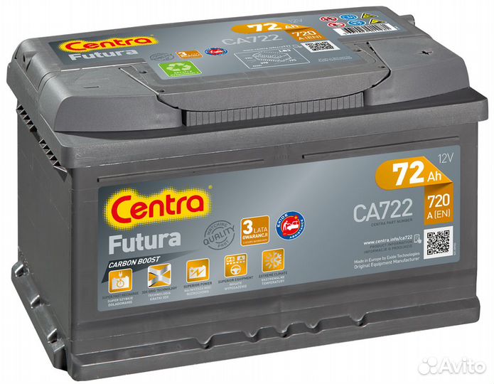 Аккумулятор Centra Futura 72 Ah (720 А)
