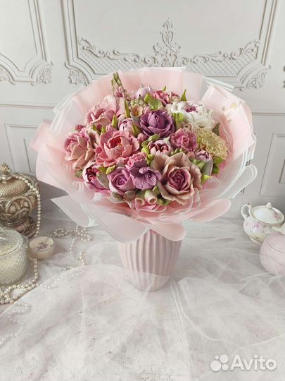 Сладкий букет из зефирных цветов