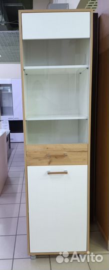 Письменный стол с витриной Свен крафт дуб зол/бел