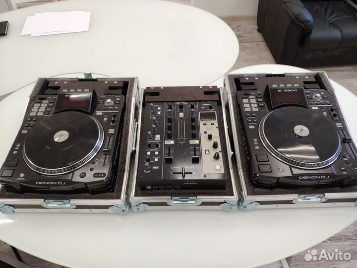 Denon DN-SC3900 DJ CD 2шт+микшер Denon X600 +кейсы