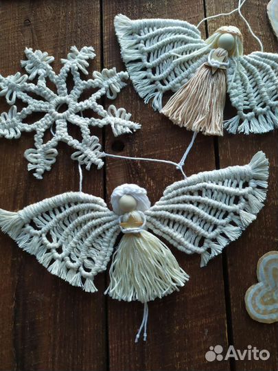 Ангел хранитель, макраме куколка, крылья, оберег