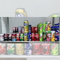 Напитки Fanta, Cola, Sprite, Mountain Dew, Pepsi