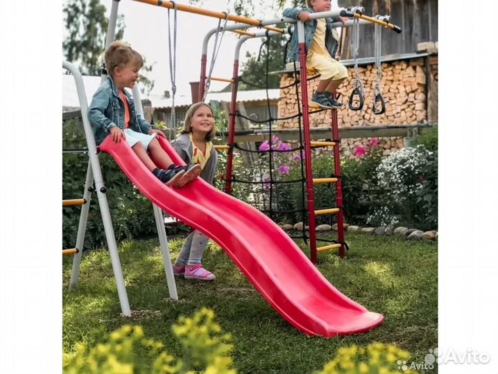 Уличный комплекс с горкой и качелями