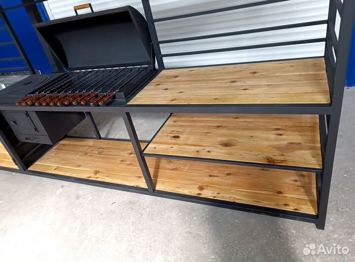 Мангальная зона 350 см, мангал и печка 6 мм