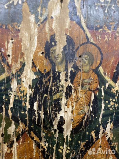 Старинная Икона Богородицы Неопалимая Купина 19в