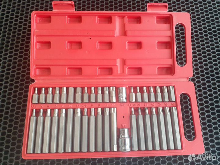 Набор бит 10мм 40пр шестигр,торкс,12лучевые