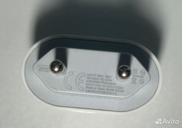 Адаптер питания USB 20 Вт/Быстрая зарядка Туре-С