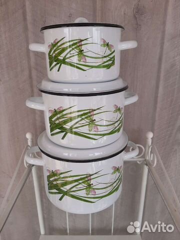 Набор эмалированных кастрюль