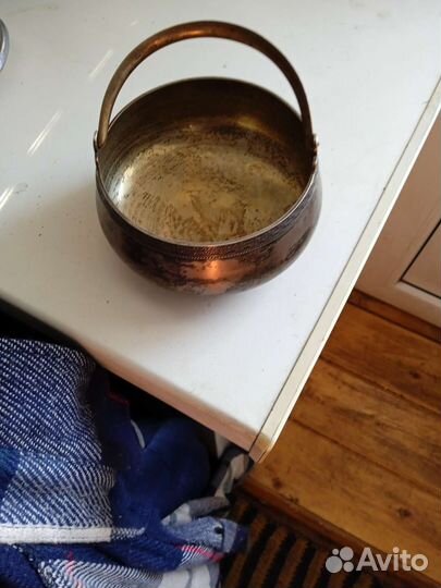 Сахарница серебро с позолотой