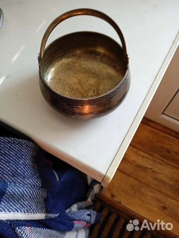 Сахарница серебро с позолотой