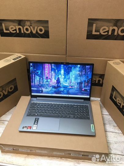 Lenovo slim 2024, ryzen 5 7520u, новые, 500gb