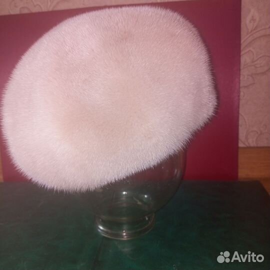 Норковый лёгкий миниатюрный берет