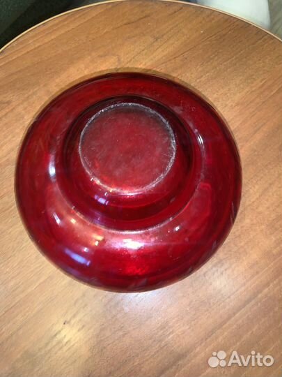 Ваза для фруктов СССР Диам19см Алмазная резка