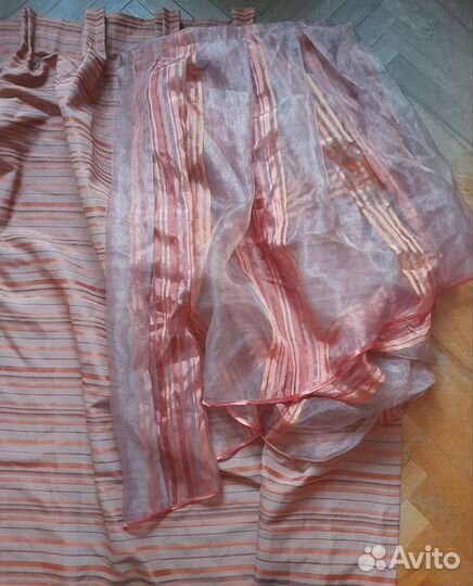 Шторы б-у, тюль, 2 ламбрекена