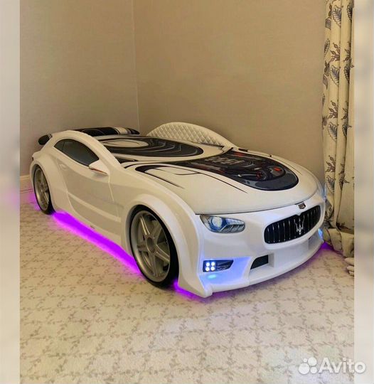 Детская кровать машина с матрасом