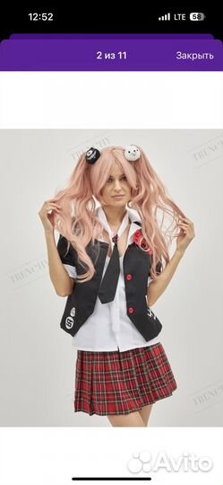 Аниме Парик Костюм Джунко Эношима косплей