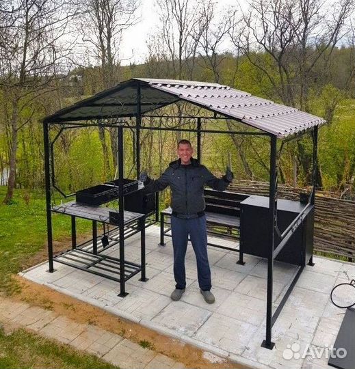 Мангал с крышей