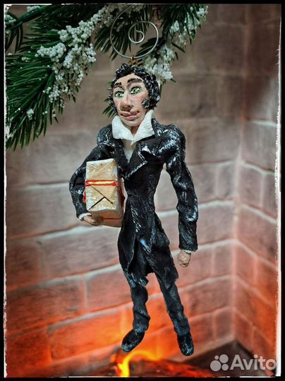 Набор елочных игрушек из ваты 