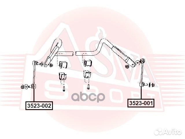 Тяга стабилизатора передняя левая 3523002 asva