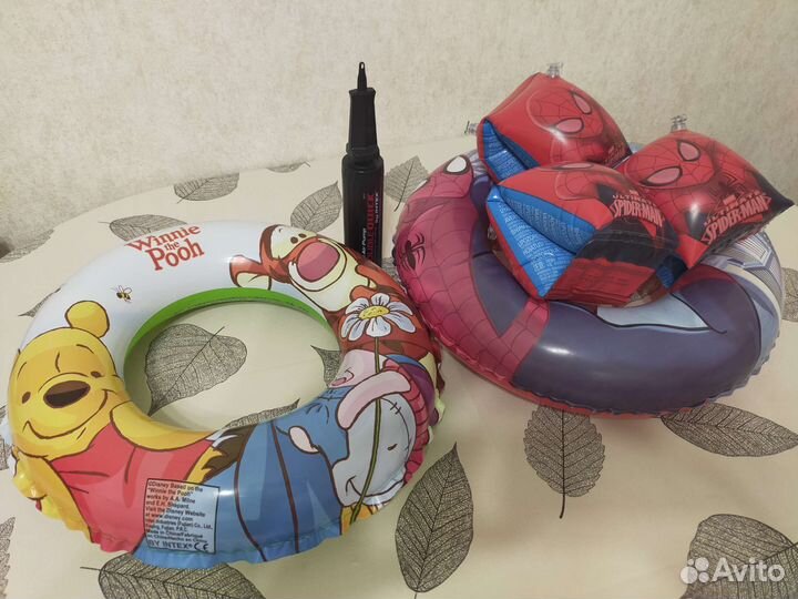 Детские круги плавательные, нарукавники, насос