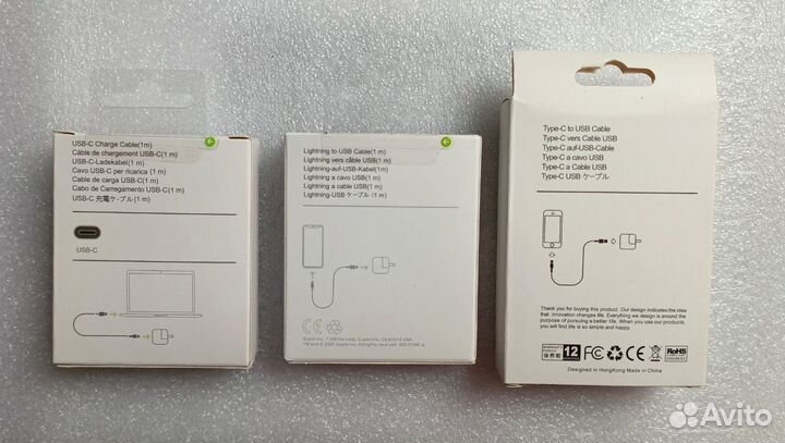 Кабели USB-usbC/USB-Lightning/usbC-usbC