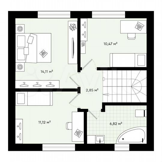 Таунхаус 95,5 м² на участке 1,8 сот.