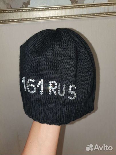 Шапка детская. Меринос. Стразы Сваровски
