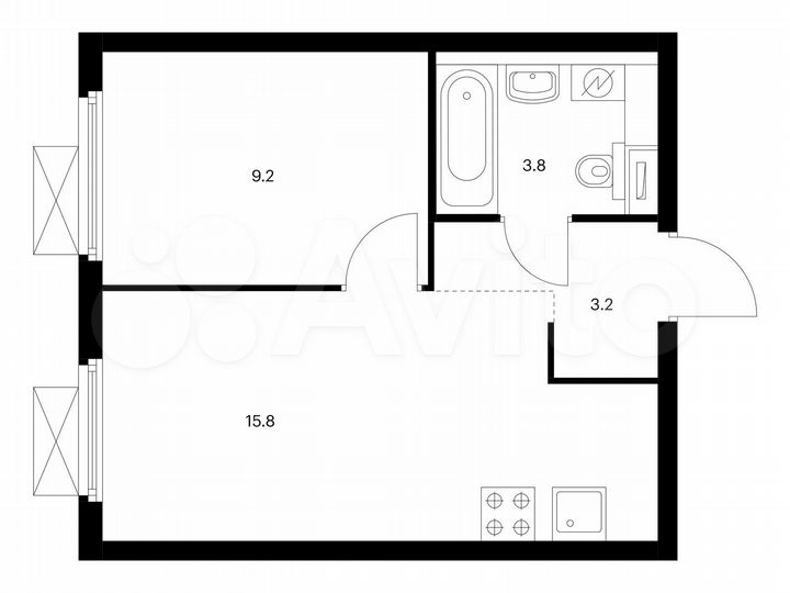 1-к. квартира, 32 м², 13/25 эт.