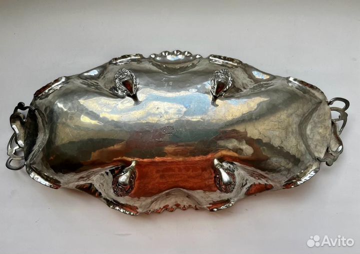 Ваза блюдо олово серебрение Италия винтаж