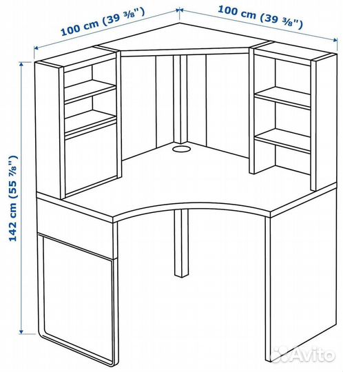 Угловой письменный стол IKEA mikke