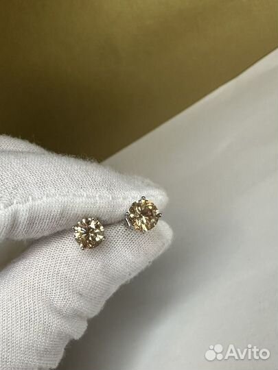 Пусеты с бриллиантами (муассанит )