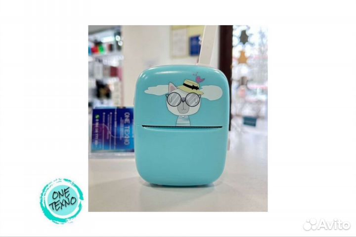 Мини-принтер термо A8B Синий