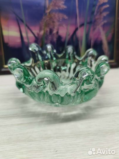 Салатница цветное стекло