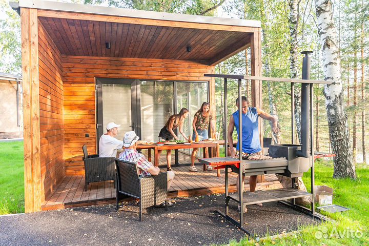 Русская баня на дровах, купели, мангал, ресторан