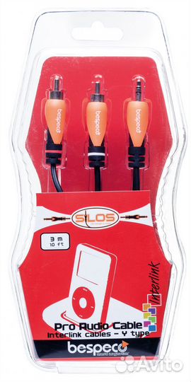 Кабель miniJack-2RCA Bespeco slymsr500 5 m