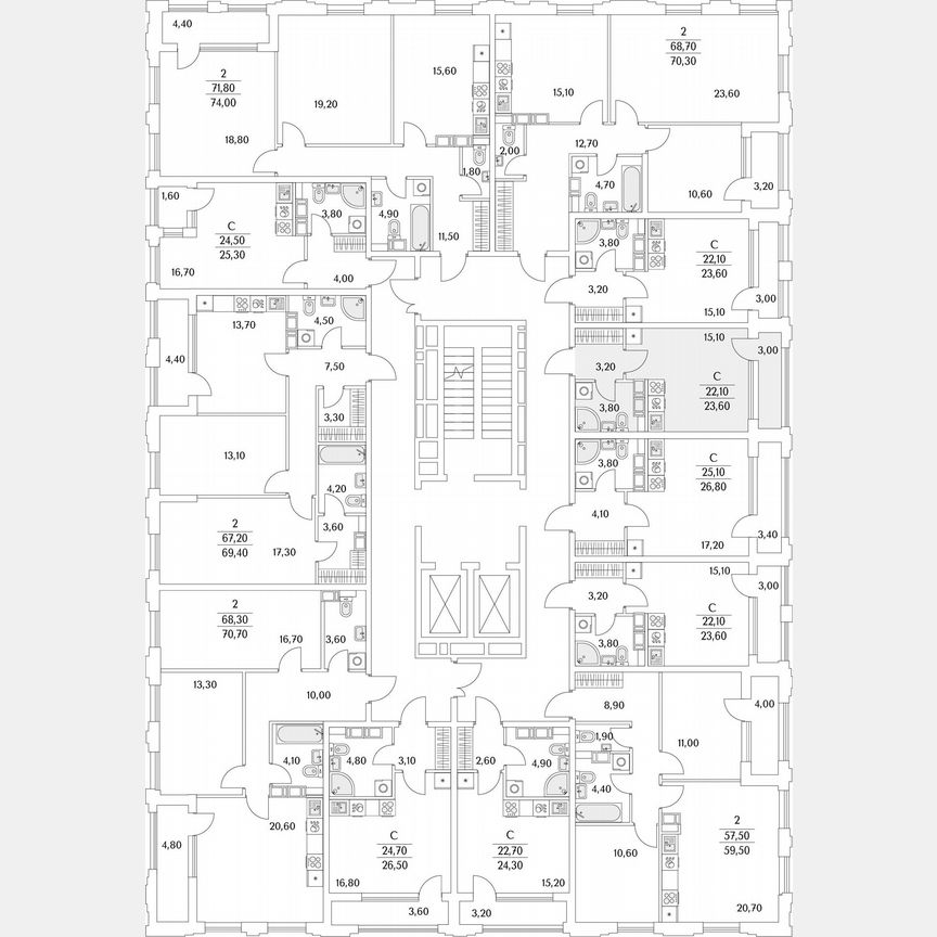Квартира-студия, 23,8 м², 10/13 эт.