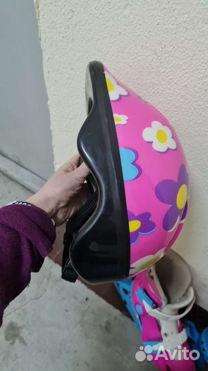 Роликовые коньки 30-33 раздвижные Action +шлем