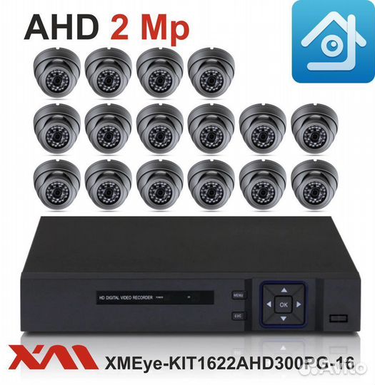 Комплект видеонаблюдения на 16 камер 1080р