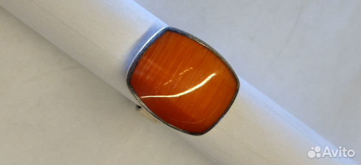 Кольцо серебро 925 проба. камень- кошачий глаз