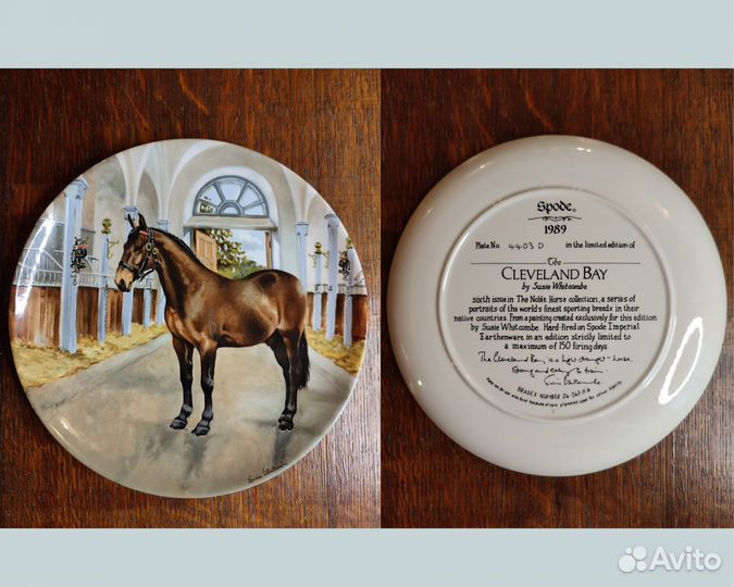 Тарелка Spode лошадь Породы лошадей 1988-1990 гг