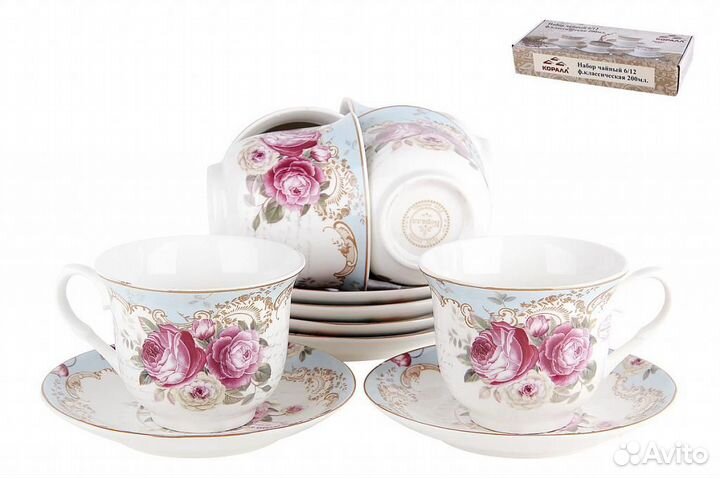Чайный набор 12 предметов 200мл бель флер Фарфор/N