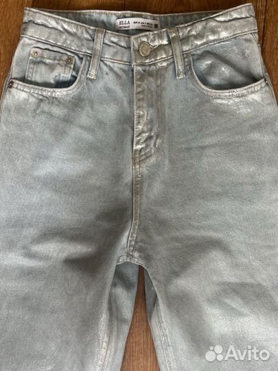 Джинсы металлик